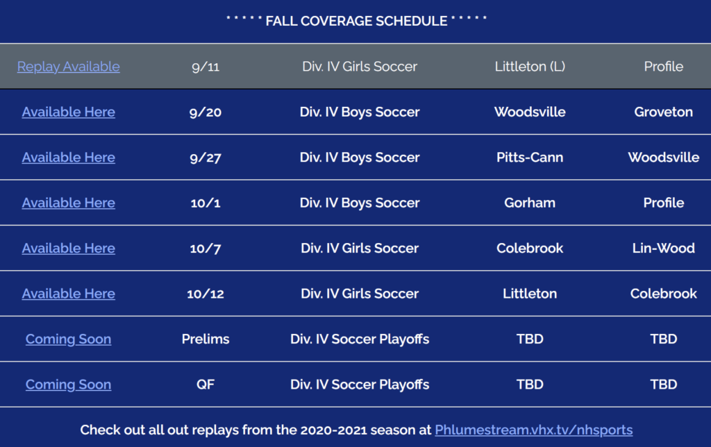 Phlume Stream Schedule