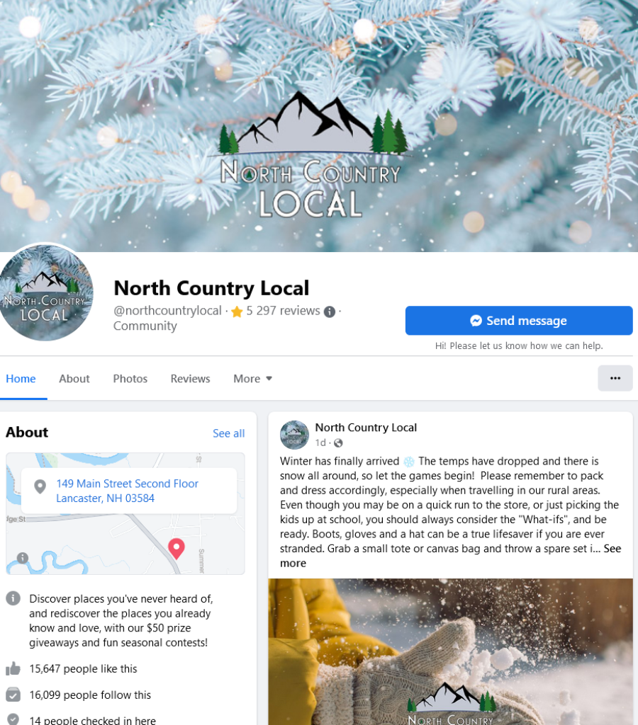 north country local facebook screenshot